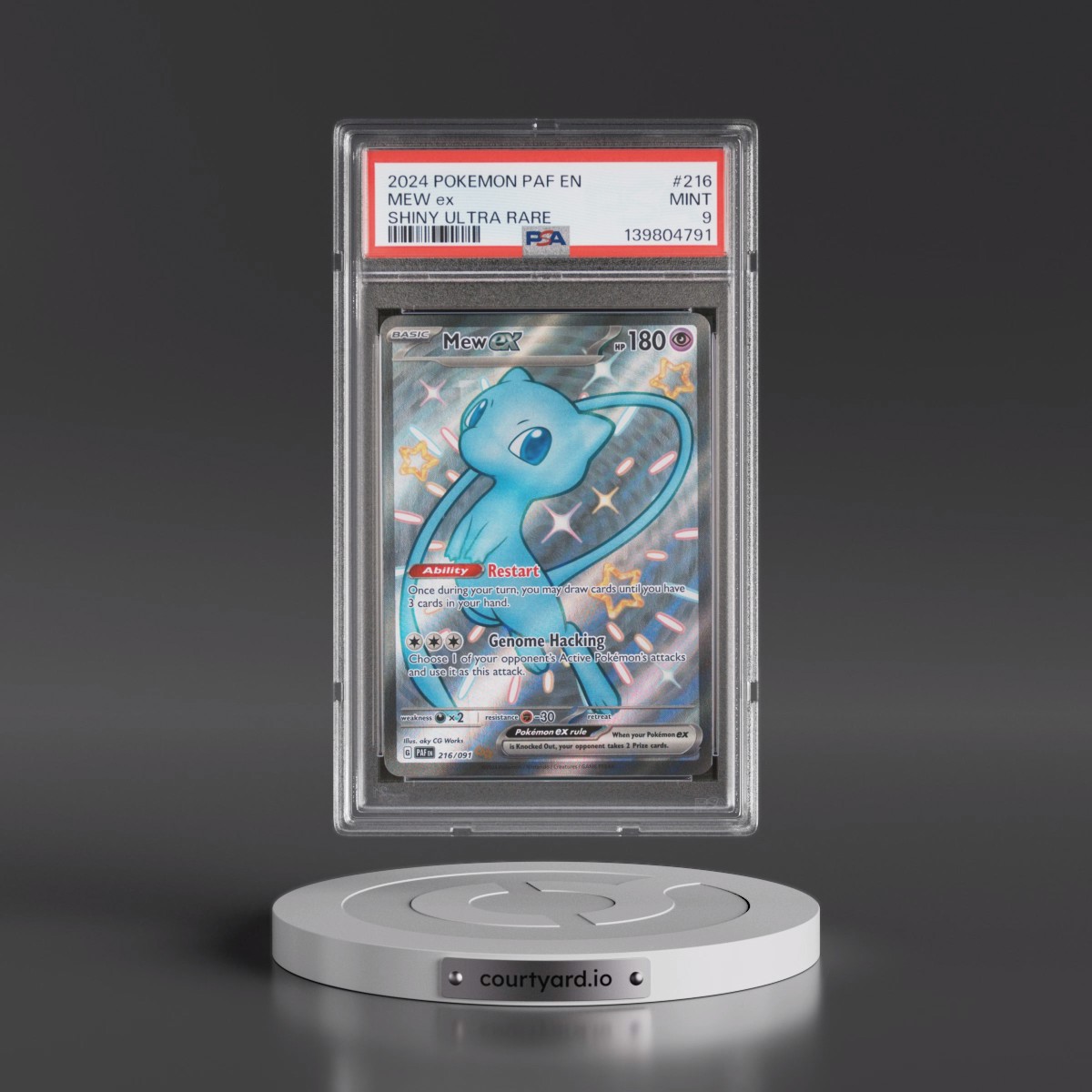2024 Pokémon Paf EN-Paldean Fates #216 Mew EX - Holo Shiny Ultra Rare (PSA 9 MINT)