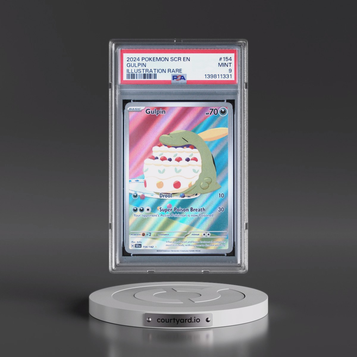2024 Pokémon Scr EN-Stellar Crown #154 Gulpin - Illustration Rare (PSA 9 MINT)