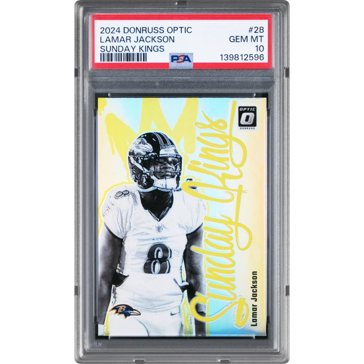 2024 Panini Donruss Optic Sunday Kings #28 Lamar Jackson (PSA 10 GEM MINT)