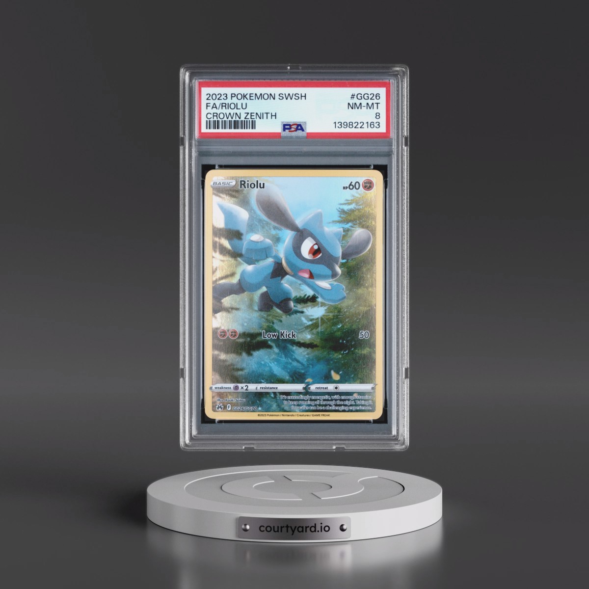 2023 Pokémon Sword and Shield Crown Zenith #GG26 Riolu - Full Art (PSA 8 NM-MT)
