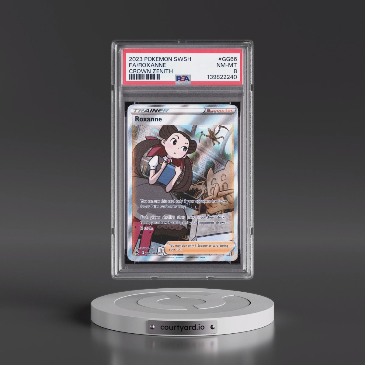 2023 Pokémon Sword and Shield Crown Zenith #GG66 Roxanne - Full Art (PSA 8 NM-MT)
