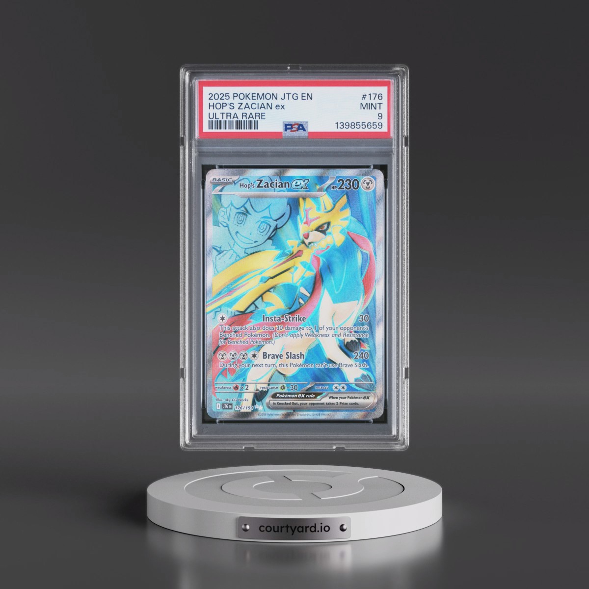 2025 Pokémon Jtg EN-Journey Together #176 Hop's Zacian EX - Holo Ultra Rare (PSA 9 MINT)