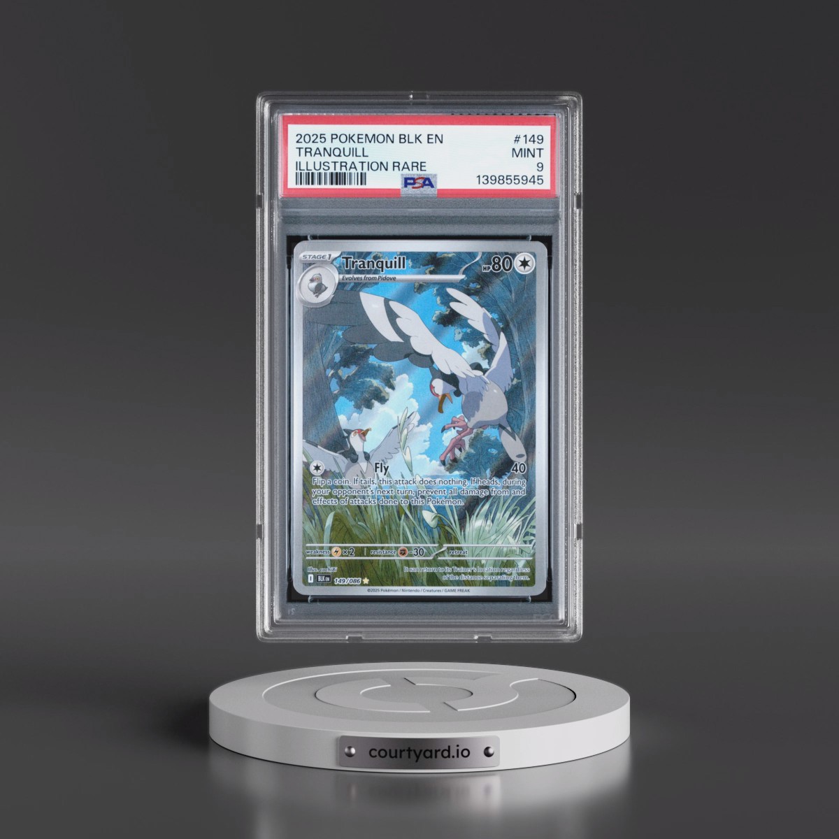 2025 Pokémon Blk EN-Black Bolt Tranquill - Illustration Rare #149 PSA 9
