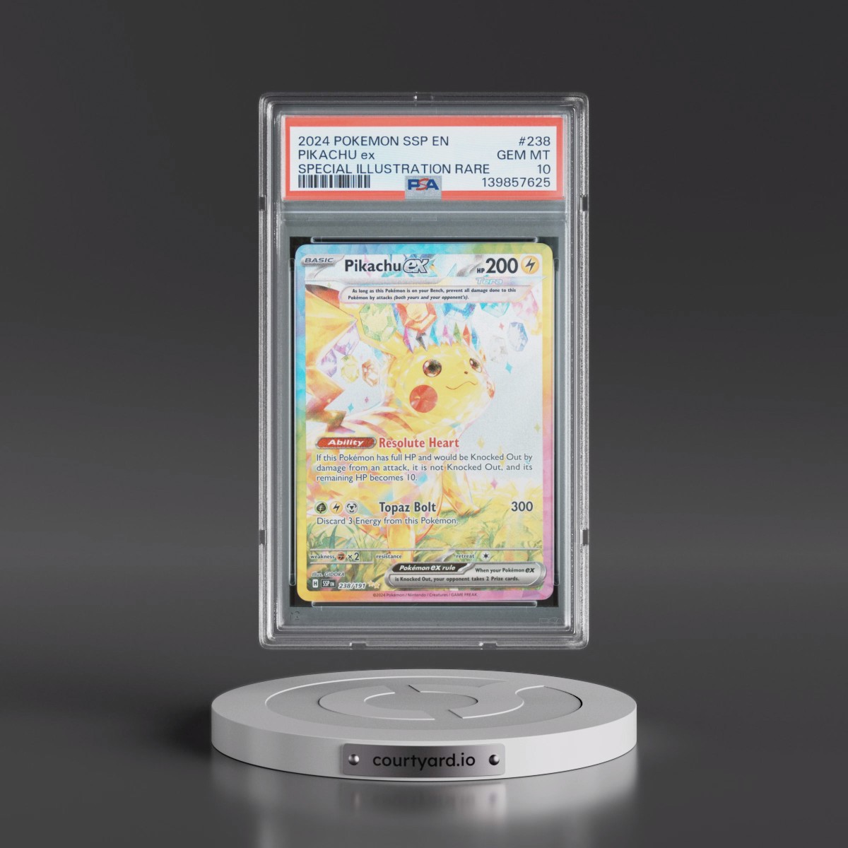 2024 Pokémon Ssp EN-Surging Sparks #238 Pikachu EX - Holo Special Illustration Rare (PSA 10 GEM MINT)