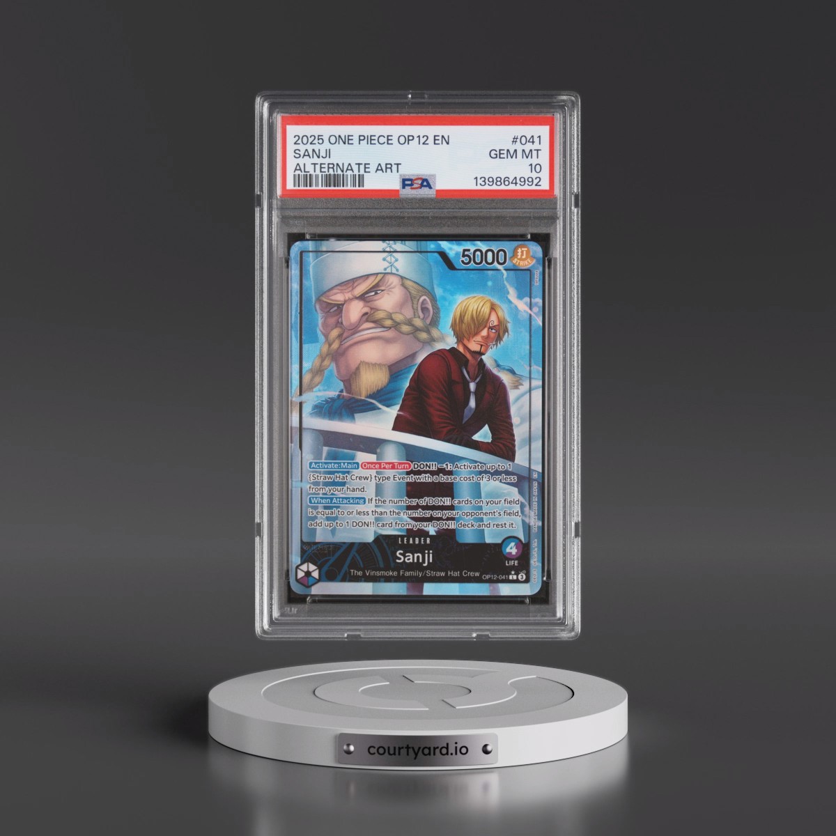 2025 One Piece OP12-Legacy of the Master #041 Sanji - Alternate Art (PSA 10 GEM MINT)