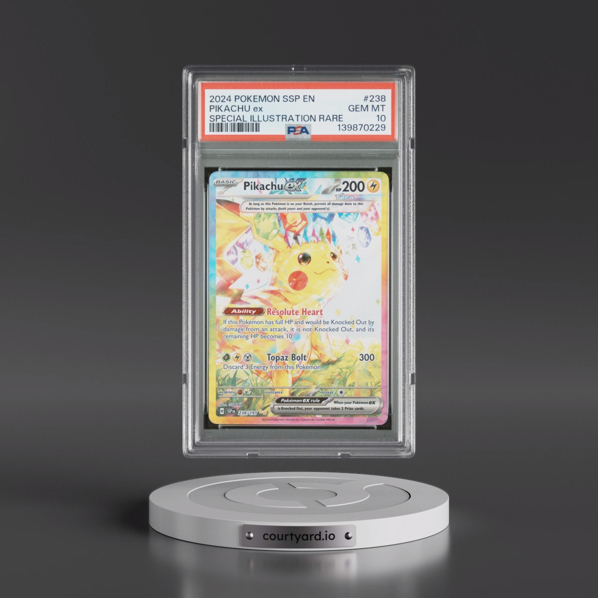 2024 Pokémon Ssp EN-Surging Sparks #238 Pikachu EX - Holo Special Illustration Rare (PSA 10 GEM MINT)