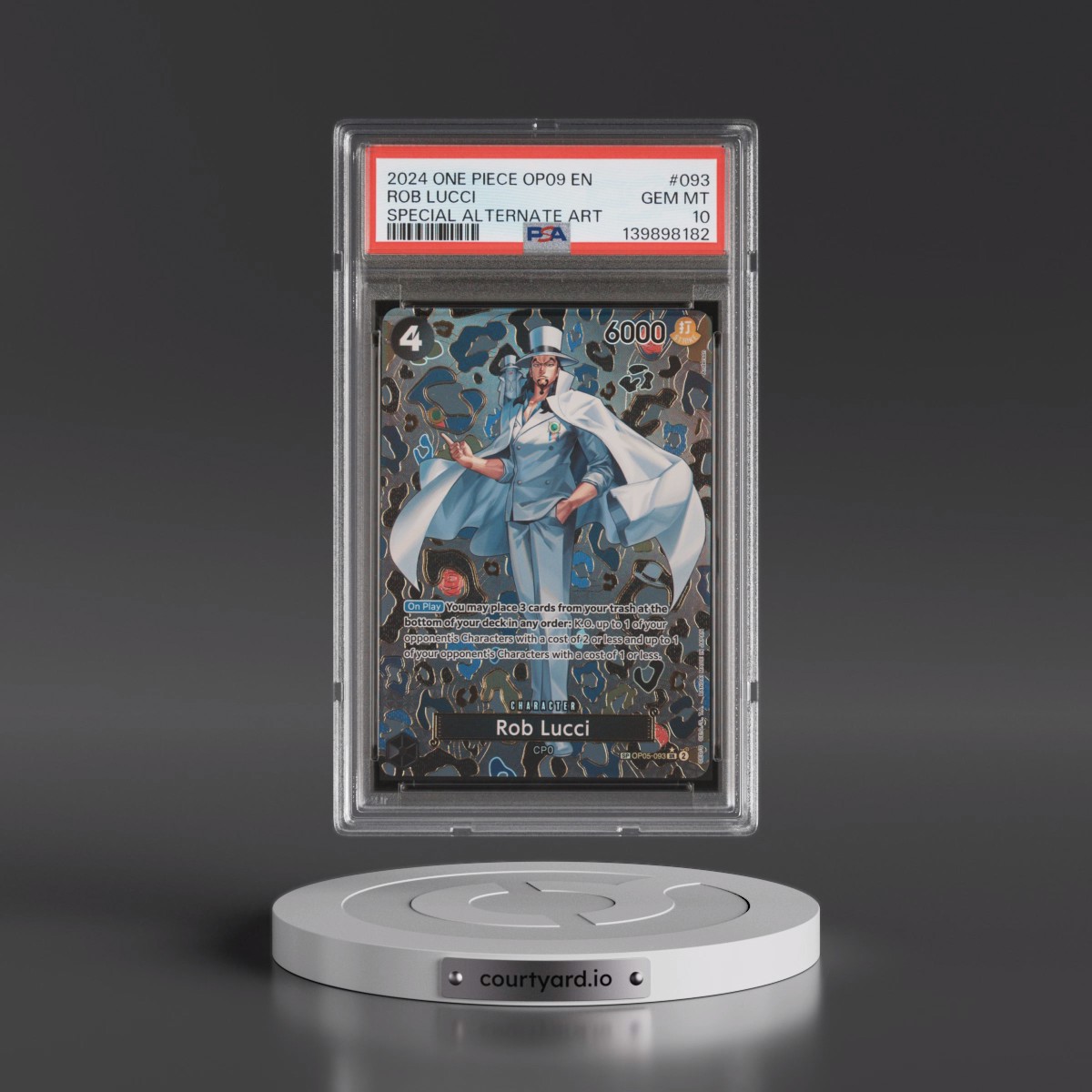 2024 One Piece OP09-Emperors in the New World #093 Rob Lucci - Special Alternate Art (PSA 10 GEM MINT)
