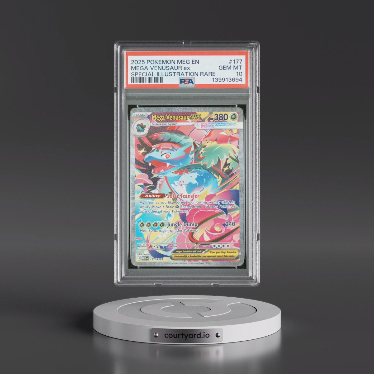 2025 Pokémon Meg EN-Mega Evolution #177 Mega Venusaur EX - Holo Special Illustration Rare (PSA 10 GEM MINT)