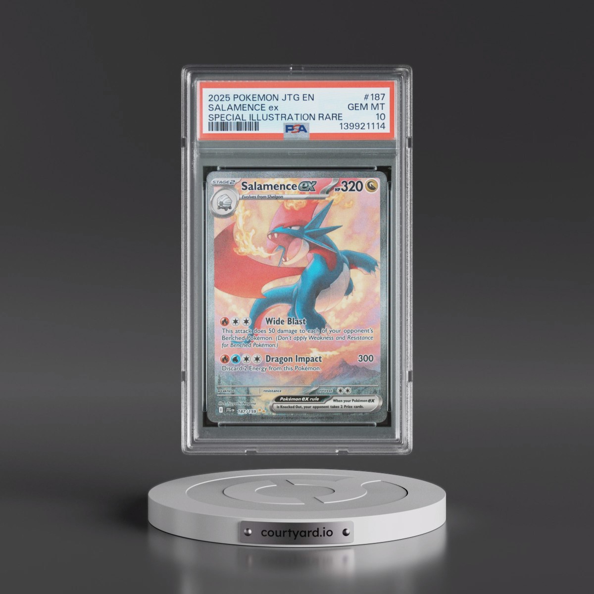 2025 Pokémon Jtg EN-Journey Together #187 Salamence EX - Holo Special Illustration Rare (PSA 10 GEM MINT)
