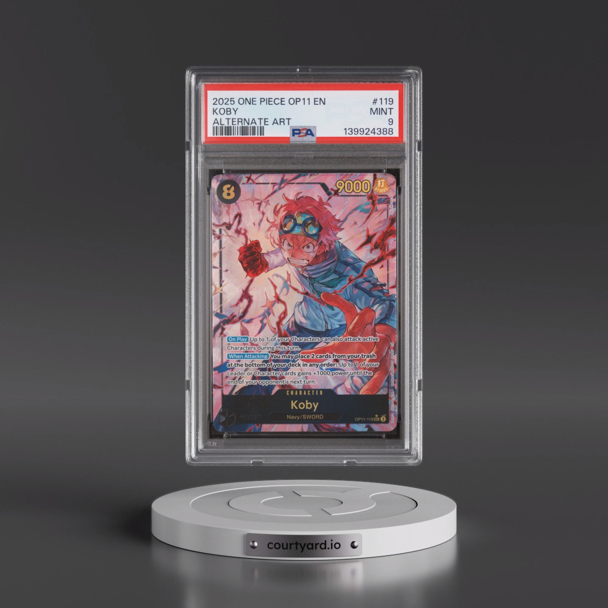 2025 One Piece OP11-A Fist of Divine Speed #119 Koby - Alternate Art (PSA 9 MINT)