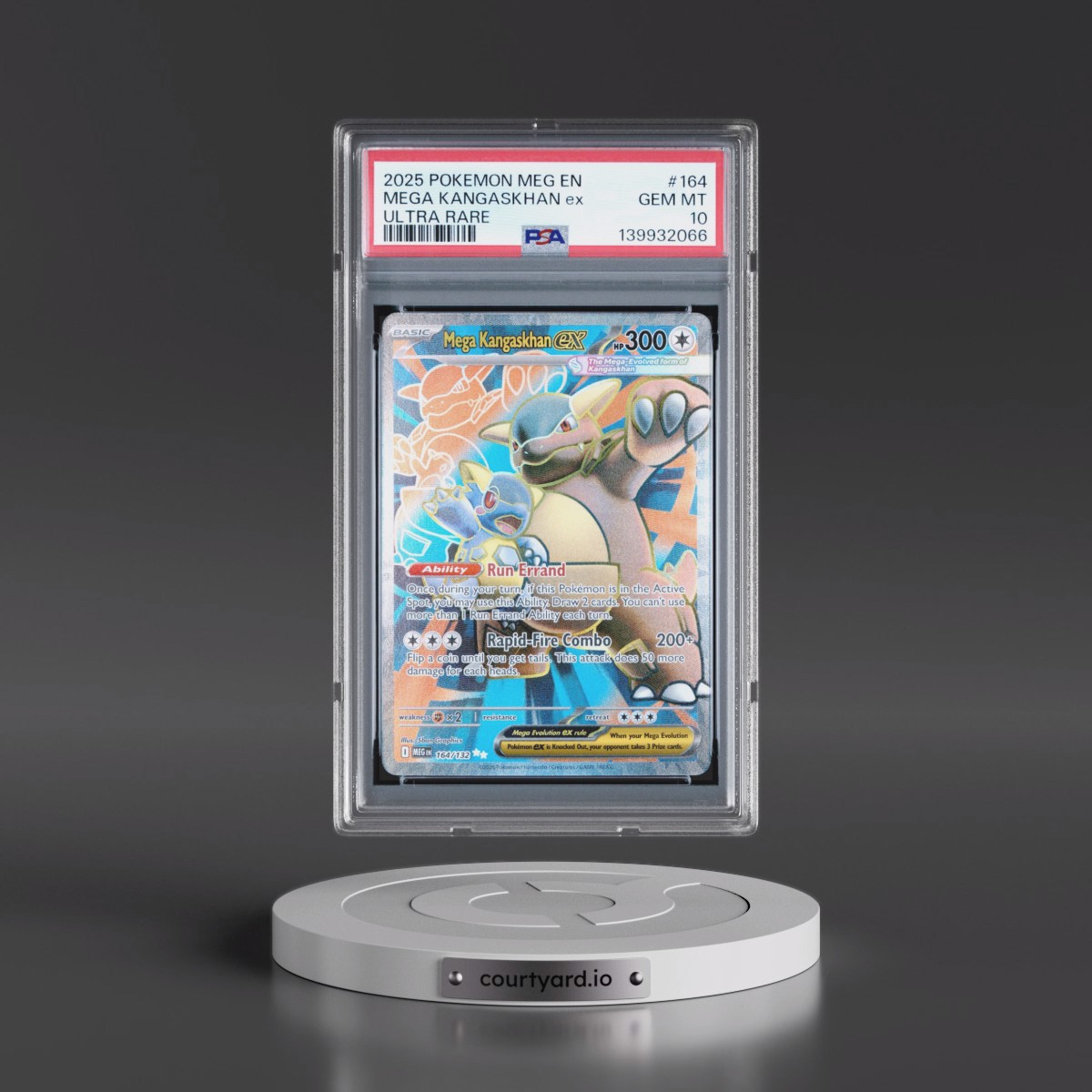 2025 Pokémon Meg EN-Mega Evolution #164 Mega Kangaskhan EX - Holo Ultra Rare (PSA 10 GEM MINT)