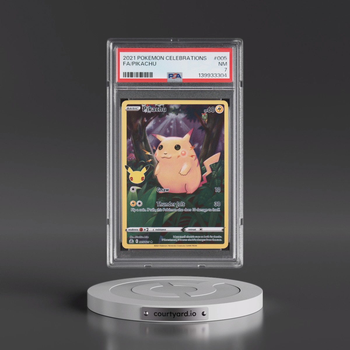 2021 Pokémon Celebrations #005 Pikachu - Full Art (PSA 7 NM)