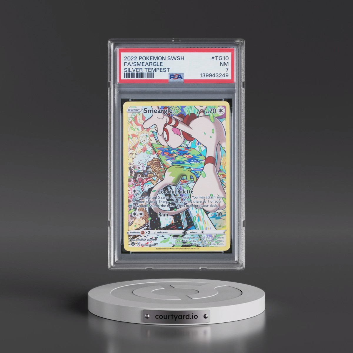 2022 Pokémon Sword & Shield Silver Tempest #TG10 Smeargle - Full Art (PSA 7 NM)