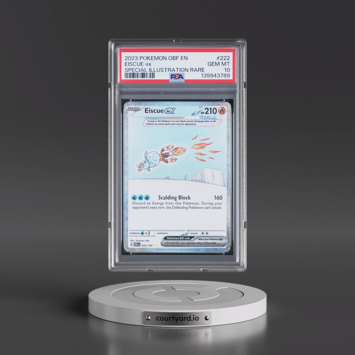 2023 Pokémon Obf EN-Obsidian Flames Eiscue EX - Holo Special Illustration Rare #222 PSA 10