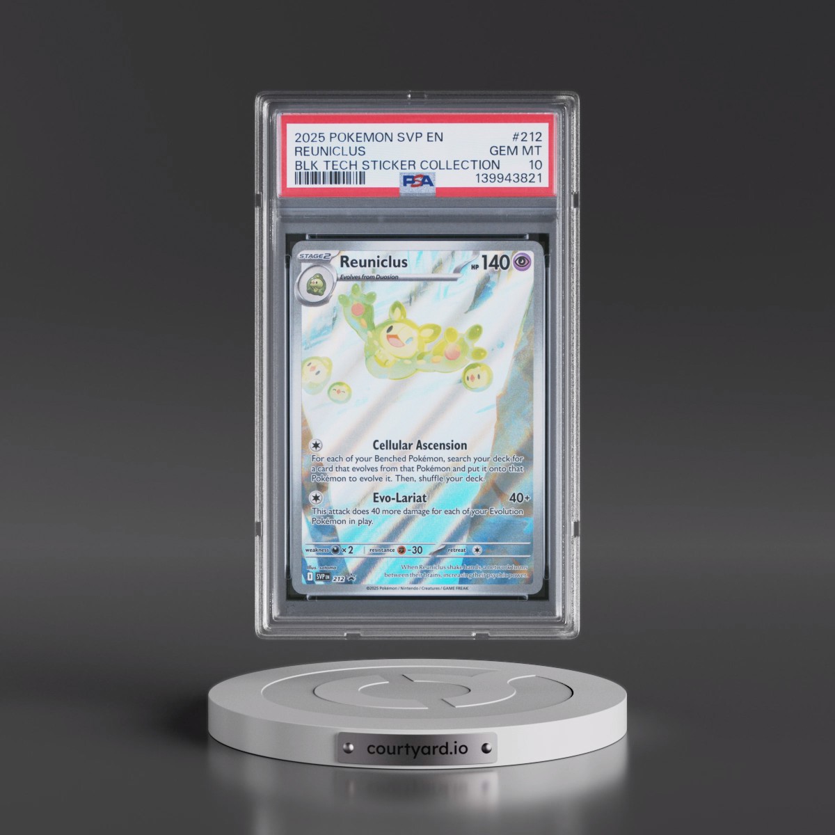 2025 Pokémon Svp EN-SV Black Star Promo #212 Reuniclus - Black Bolt Tech Sticker Collection (PSA 10 GEM MINT)