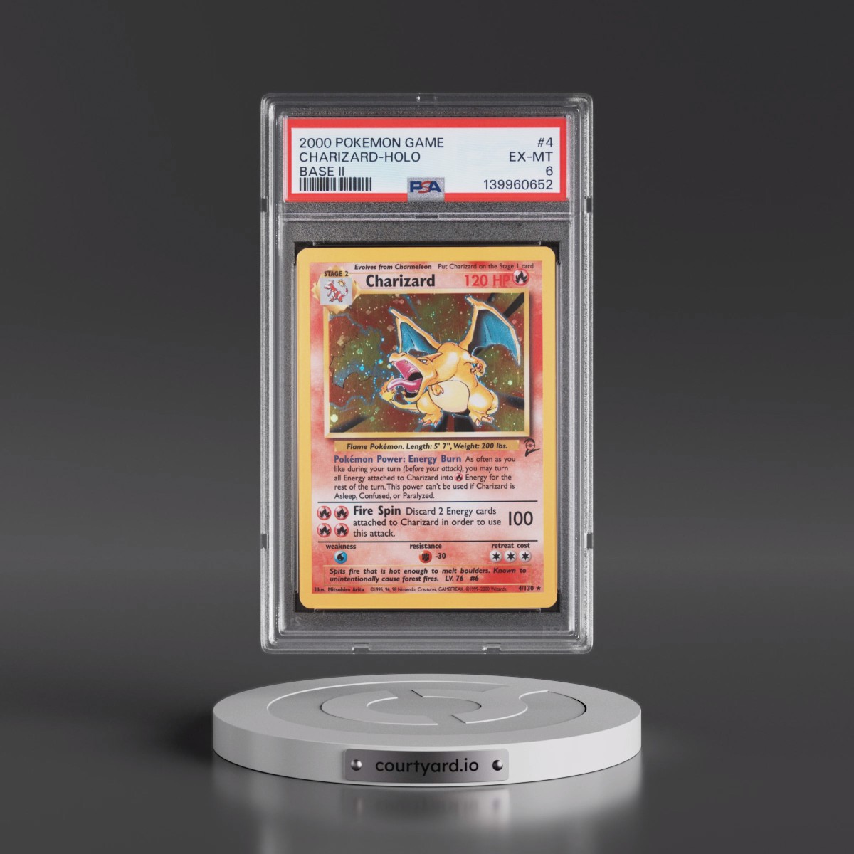 2000 Pokémon Game Base II #4 Charizard - Holo (PSA 6 EX-MT)