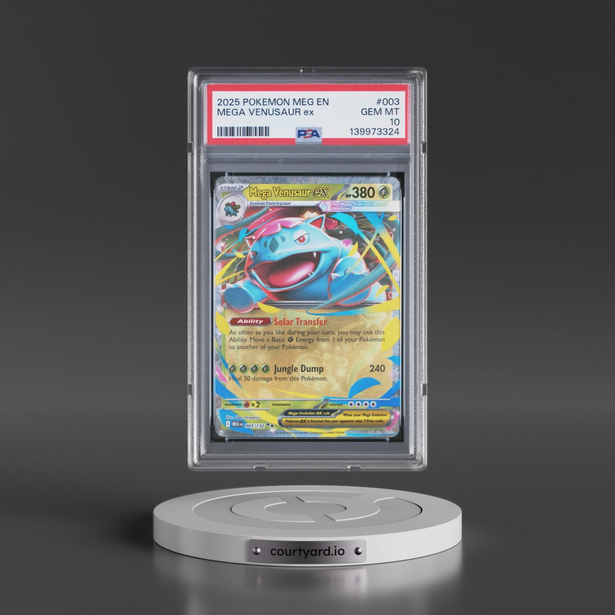 2025 Pokémon Meg EN-Mega Evolution #003 Mega Venusaur EX - Holo (PSA 10 GEM MINT)
