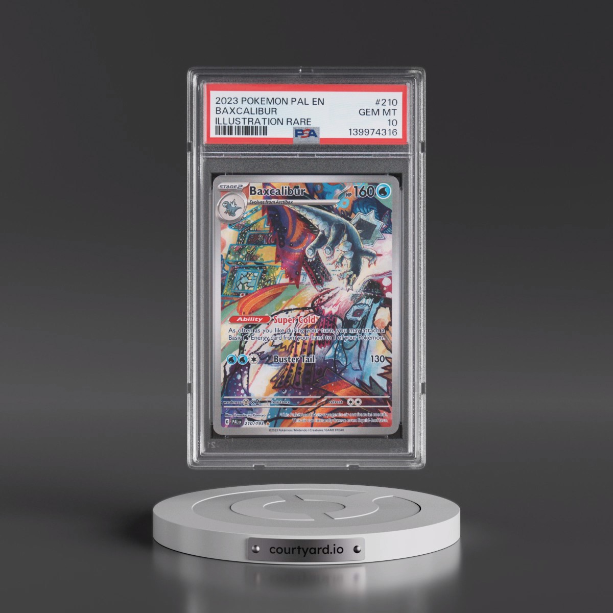 2023 Pokémon Pal EN-Paldea Evolved #210 Baxcalibur - Illustration Rare (PSA 10 GEM MINT)