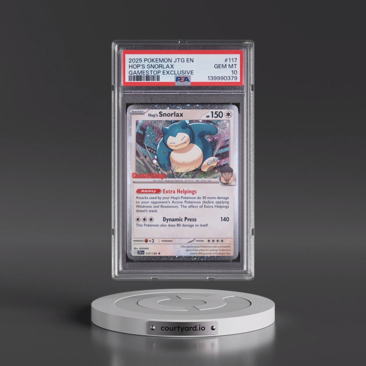 2025 Pokémon Jtg EN-Journey Together #117 Hop's Snorlax - Gamestop Exclusive (PSA 10 GEM MINT)