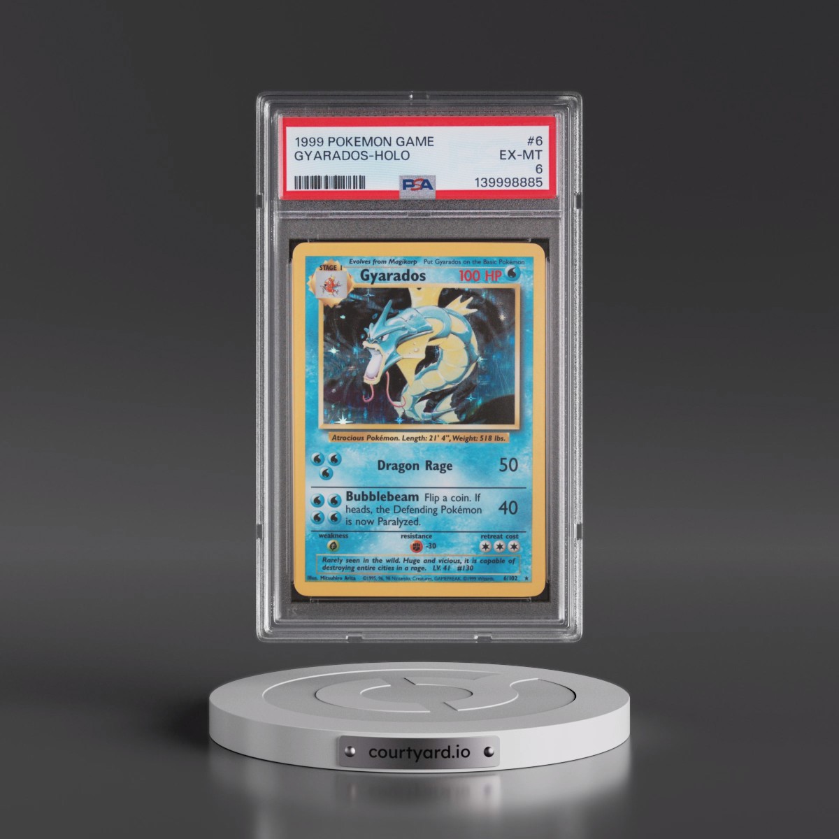 1999 Pokémon Game #6 Gyarados - Holo (PSA 6 EX-MT)
