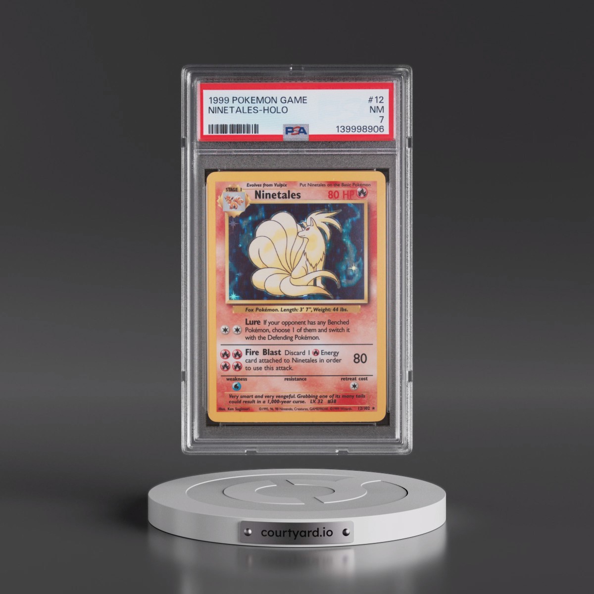 1999 Pokémon Game #12 Ninetales - Holo (PSA 7 NM)