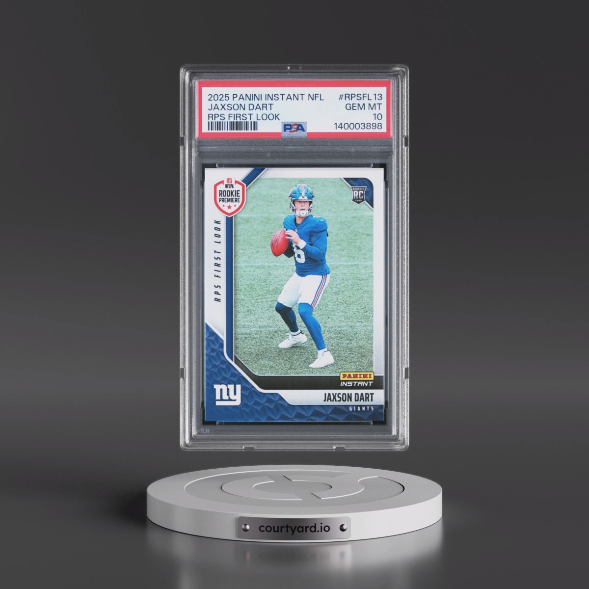 2025 Panini Instant NFL Rps First Look #RPSFL13 Jaxson Dart (PSA 10 GEM MINT)