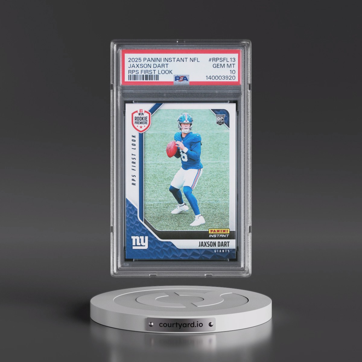 2025 Panini Instant NFL Rps First Look #RPSFL13 Jaxson Dart (PSA 10 GEM MINT)