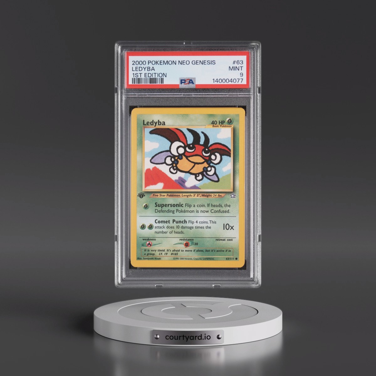 2000 Pokémon Neo Genesis #63 Ledyba - 1st Edition (PSA 9 MINT)