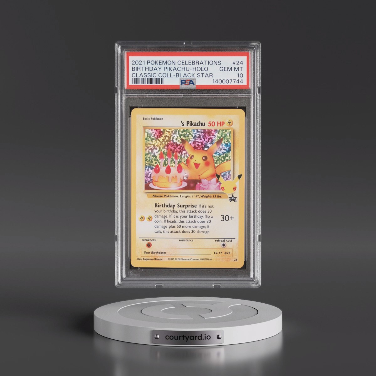 2021 Pokémon Celebrations Classic Collection #24 Birthday Pikachu - Holo (PSA 10 GEM MINT)