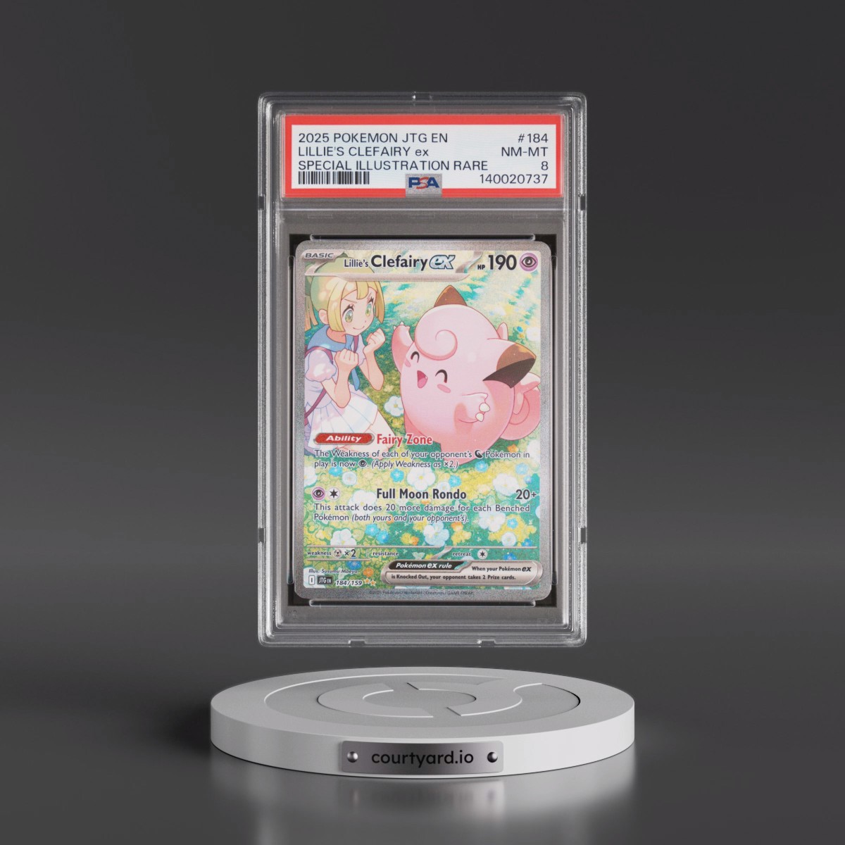 2025 Pokémon Jtg EN-Journey Together #184 Lillie's Clefairy EX - Holo Special Illustration Rare (PSA 8 NM-MT)