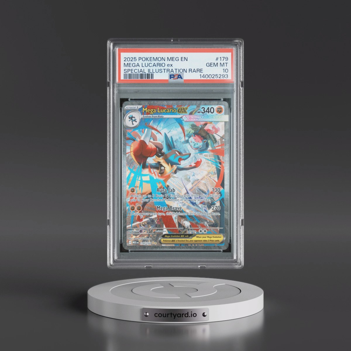 2025 Pokémon Meg EN-Mega Evolution #179 Mega Lucario EX - Holo Special Illustration Rare (PSA 10 GEM MINT) - Photo