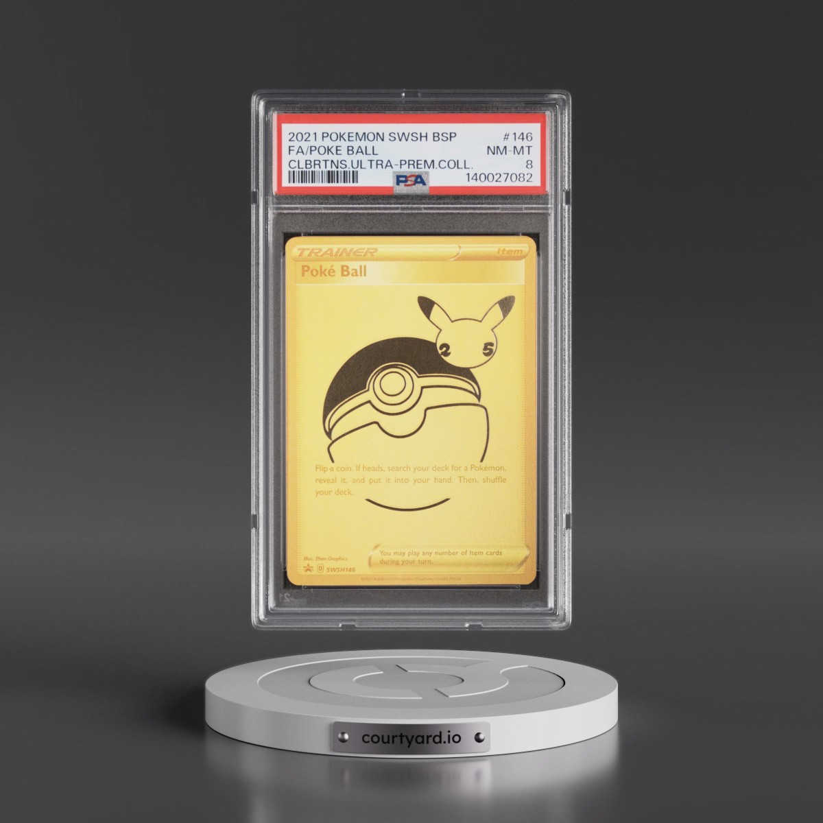 2021 Pokémon Swsh Black Star Promo #146 Poke Ball - Full Art Celebrations Ultra-Premium Collection (PSA 8 NM-MT)