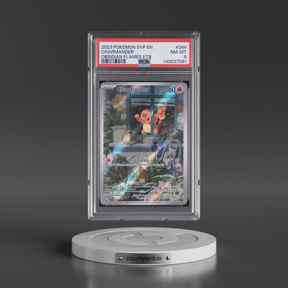 2023 Pokémon Svp EN-SV Black Star Promo #044 Charmander - Obsidian Flames Elite Trainer Box (PSA 8 NM-MT)
