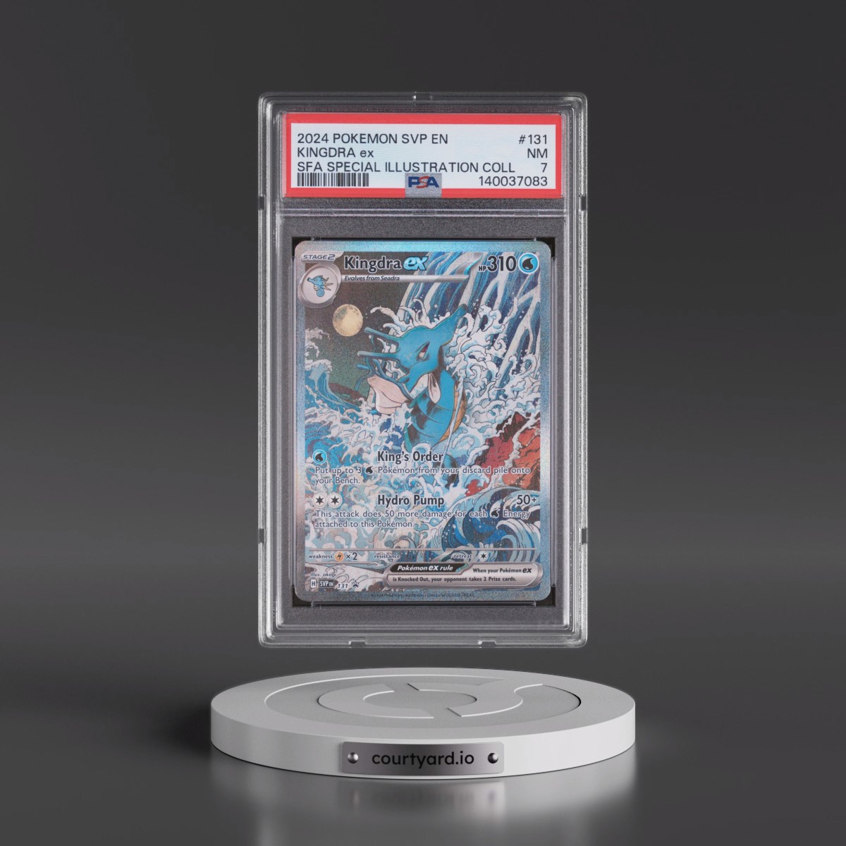2024 Pokémon Svp EN-SV Black Star Promo #131 Kingdra EX - Holo Shrouded Fable Special Illustration Collection (PSA 7 NM)