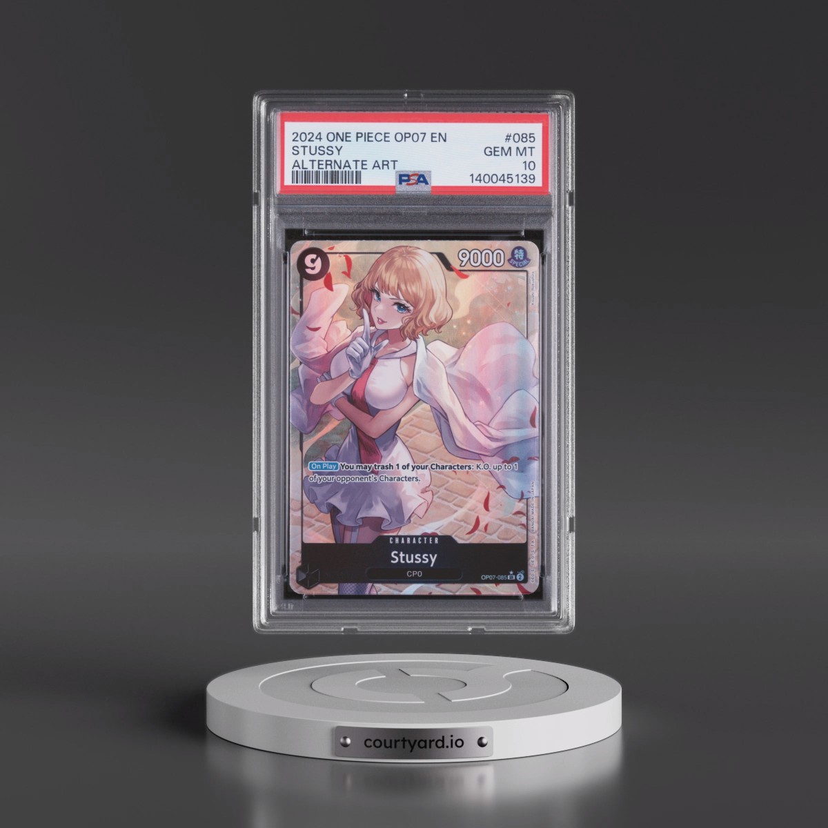 2024 One Piece OP07-500 Years in the Future #085 Stussy - Alternate Art (PSA 10 GEM MINT)