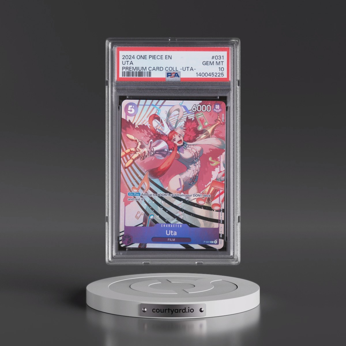 2024 One Piece Premium Card Collection -Uta #031 Uta (PSA 10 GEM MINT)