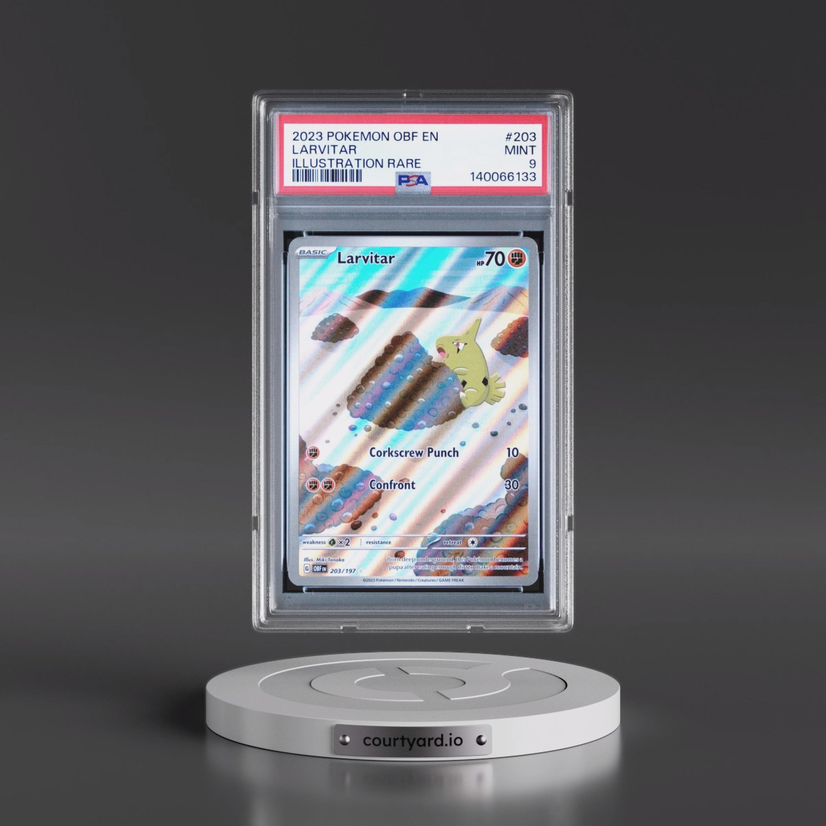 2023 Pokémon Obf EN-Obsidian Flames #203 Larvitar - Illustration Rare (PSA 9 MINT)