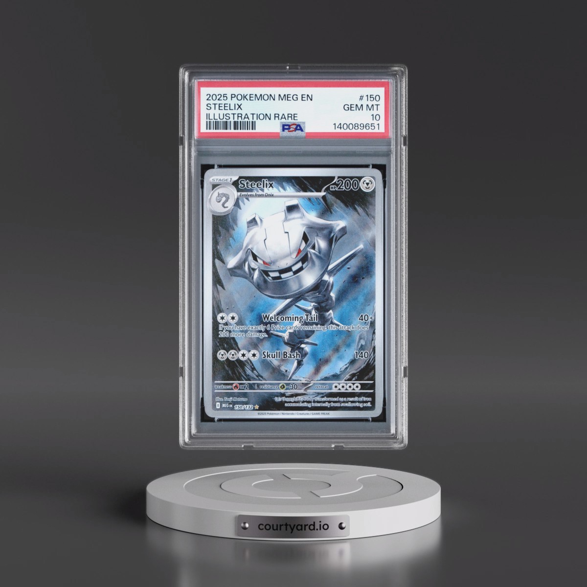 2025 Pokémon Meg EN-Mega Evolution #150 Steelix - Illustration Rare (PSA 10 GEM MINT)