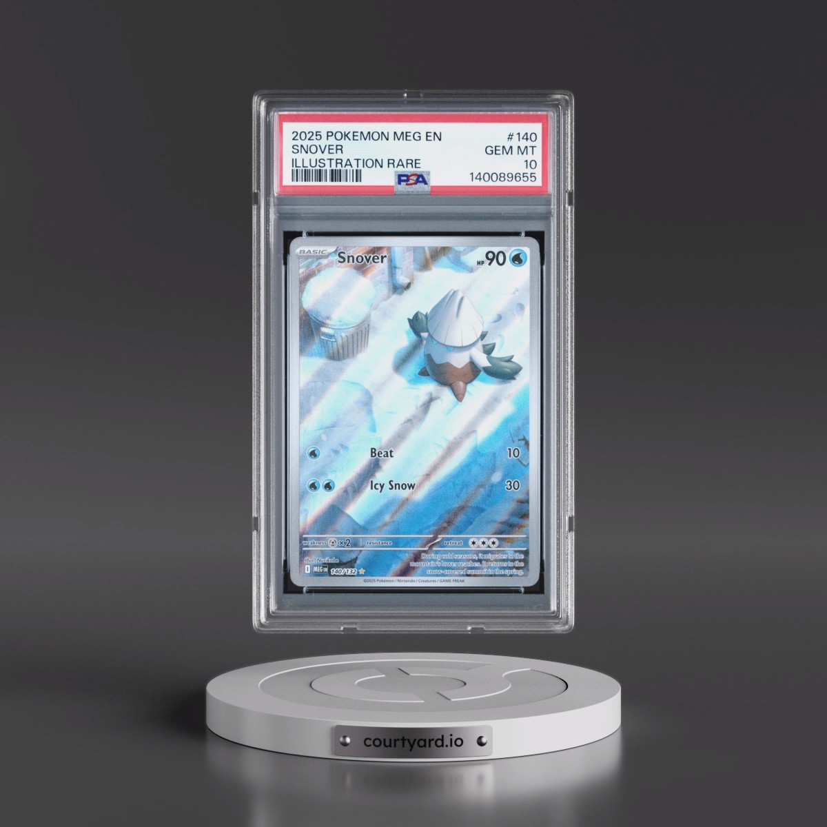 2025 Pokémon Meg EN-Mega Evolution #140 Snover - Illustration Rare (PSA 10 GEM MINT)