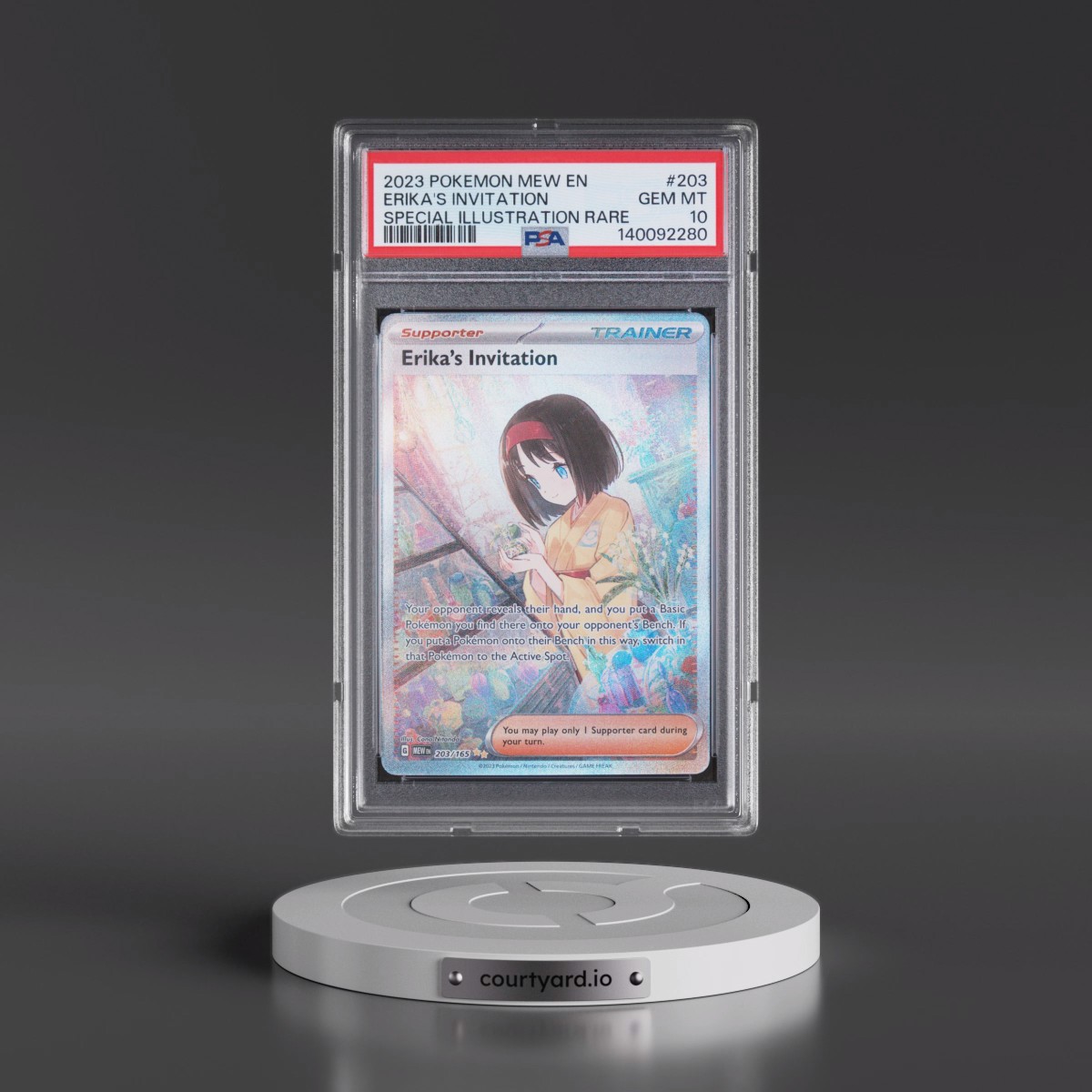 2023 Pokémon Mew EN-151 #203 Erika's Invitation - Special Illustration Rare (PSA 10 GEM MINT)