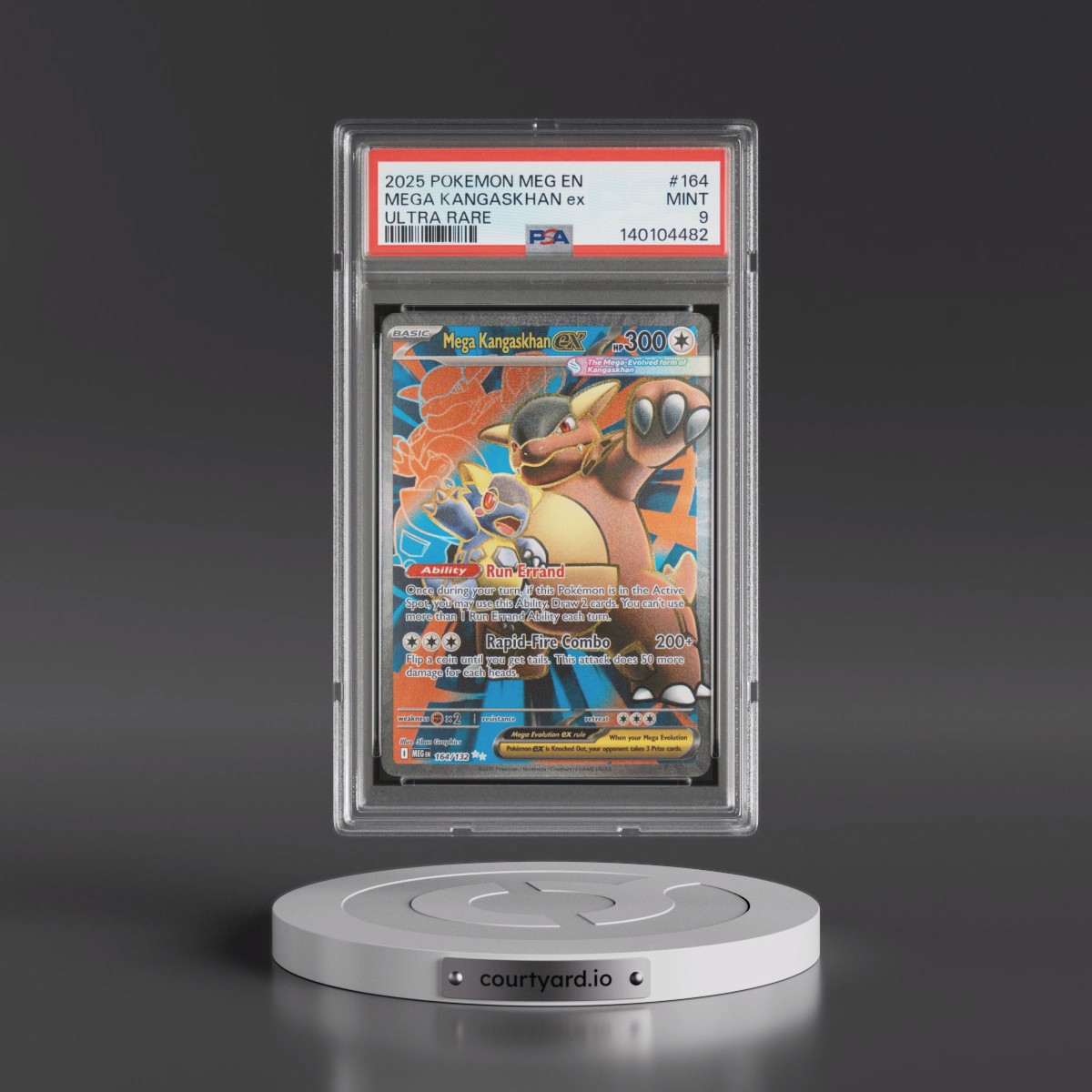 2025 Pokémon Meg EN-Mega Evolution #164 Mega Kangaskhan EX - Holo Ultra Rare (PSA 9 MINT)