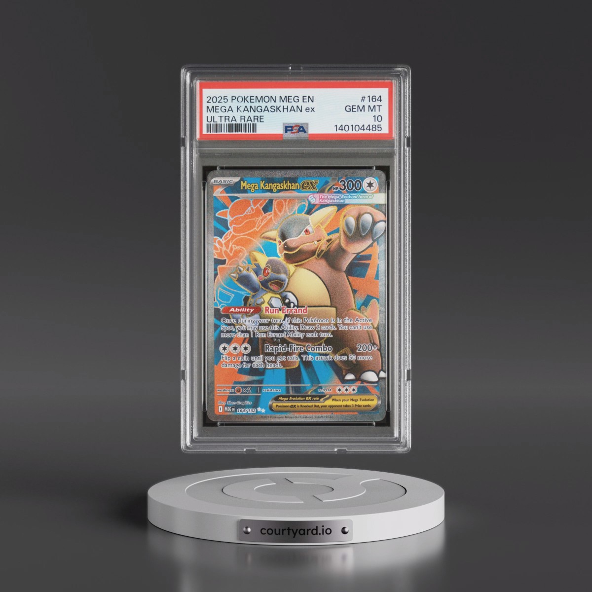 2025 Pokémon Meg EN-Mega Evolution #164 Mega Kangaskhan EX - Holo Ultra Rare (PSA 10 GEM MINT)