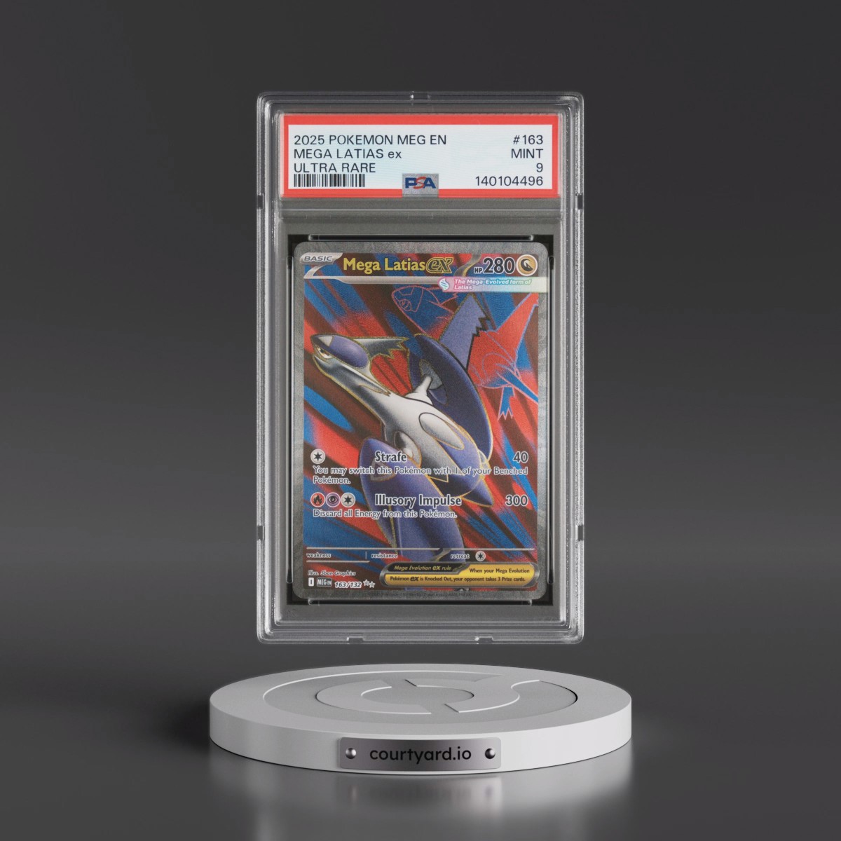 2025 Pokémon Meg EN-Mega Evolution #163 Mega Latias EX - Holo Ultra Rare (PSA 9 MINT)