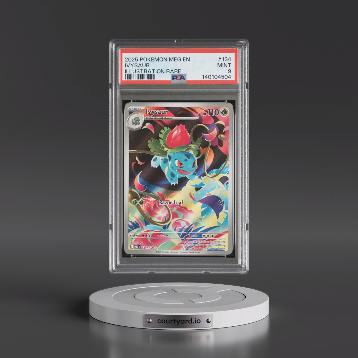2025 Pokémon Meg EN-Mega Evolution #134 Ivysaur - Illustration Rare (PSA 9 MINT)