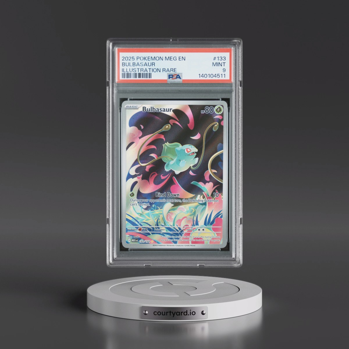2025 Pokémon Meg EN-Mega Evolution #133 Bulbasaur - Illustration Rare (PSA 9 MINT)