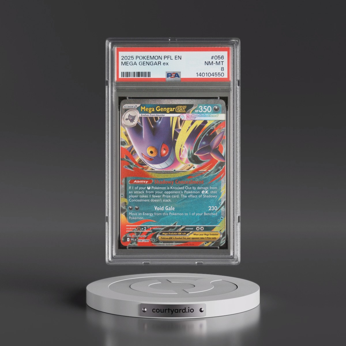 2025 Pokémon Pfl EN-Phantasmal Flames #056 Mega Gengar EX - Holo (PSA 8 NM-MT)