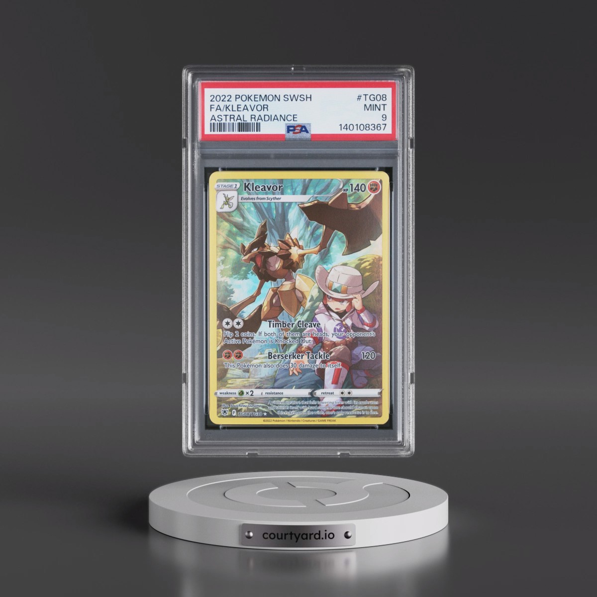 2022 Pokémon Sword & Shield Astral Radiance #TG08 Kleavor - Full Art (PSA 9 MINT)