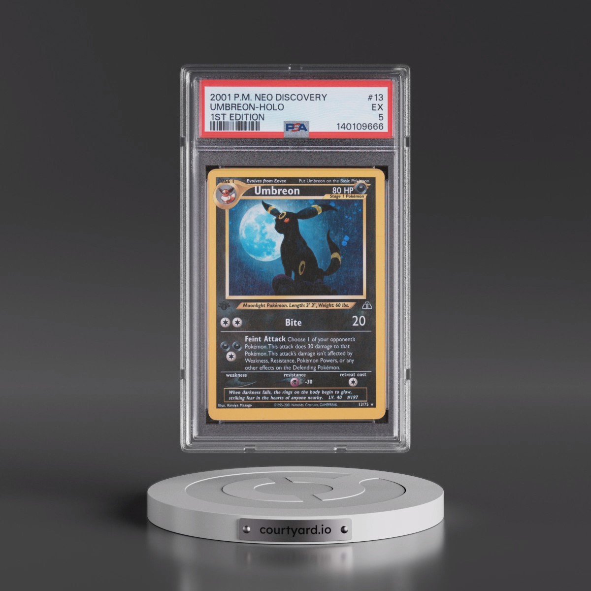2001 Pokémon Neo Discovery #13 Umbreon - 1st Edition Holo (PSA 5 EX)