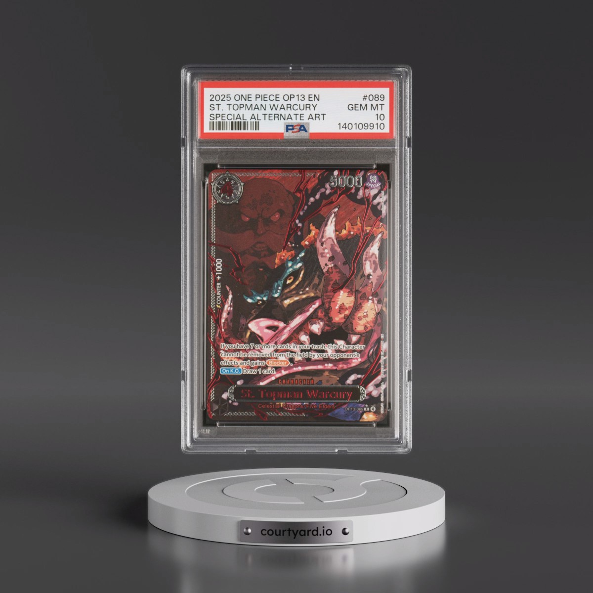 2025 One Piece OP13-Carrying on His Will #089 St. Topman Warcury - Special Alternate Art (PSA 10 GEM MINT)