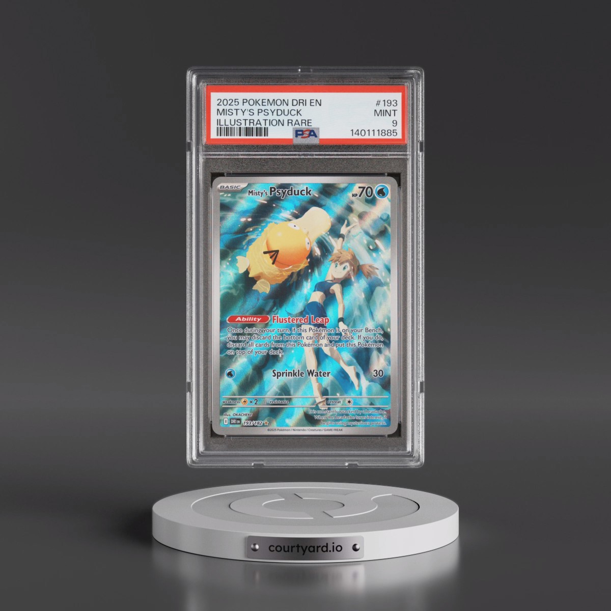 2025 Pokémon Dri EN-Destined Rivals #193 Misty's Psyduck - Illustration Rare (PSA 9 MINT)